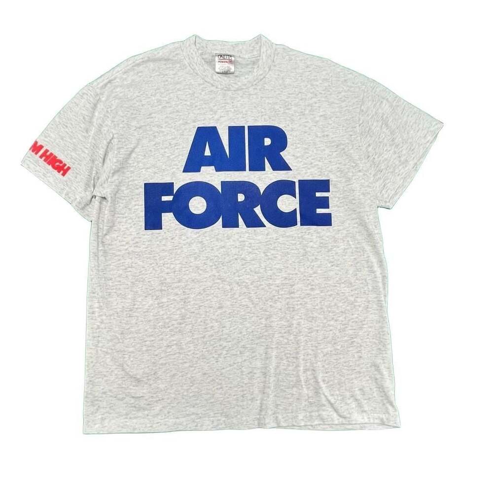 Vtg 90s Single Stitch Oneita Power 50 U.S. Air Force Aim High Tee
